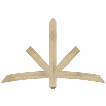 Ekena Millwork Alberta Rough Sawn Timber Gable Bracket, Douglas Fir, 60"W x 38"H x 2"D x 4"F, 15/12 Pitch GBW060X38X0204ALB00RDF